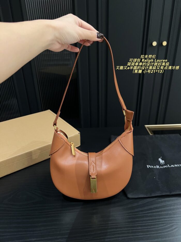 Ralph Lauren Croissant Bag Semi-Circular Design, Supple Leather, Crossbody/Shoulder Bag - Image 13