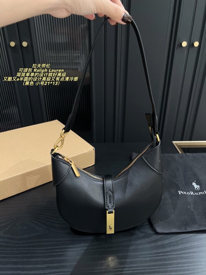 Ralph Lauren Croissant Bag Semi-Circular Design, Supple Leather, Crossbody/Shoulder Bag - Image 14