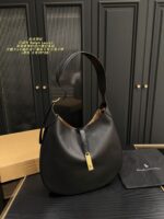 Ralph Lauren Croissant Bag Semi-Circular Design With Sophisticated, Cool-Toned Elegance Soft Leather Crossbody/Single-Strap Bag