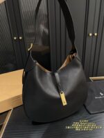 Ralph Lauren Croissant Bag Semi-Circular Design With Sophisticated, Cool-Toned Elegance Soft Leather Crossbody/Single-Strap Bag - Image 2