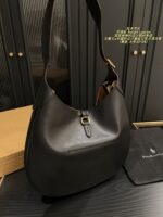 Ralph Lauren Croissant Bag Semi-Circular Design With Sophisticated, Cool-Toned Elegance Soft Leather Crossbody/Single-Strap Bag - Image 3