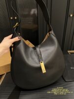 Ralph Lauren Croissant Bag Semi-Circular Design With Sophisticated, Cool-Toned Elegance Soft Leather Crossbody/Single-Strap Bag - Image 7
