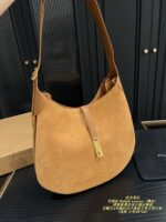 Ralph Lauren Croissant Bag Semi-Circular Design With Sophisticated, Cool-Toned Elegance Soft Leather Crossbody/Single-Strap Bag - Image 10