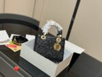 Dior Lady Dior Embroidered Lambskin Calfskin Handbag With Latest Shoulder Strap