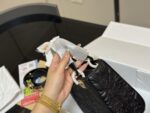 Dior Lady Dior Embroidered Lambskin Calfskin Handbag With Latest Shoulder Strap - Image 7