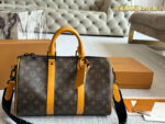 Louis Vuitton Keepall 35 Monogram Calfskin Luggage Tag Wide Strap Bag - Image 4