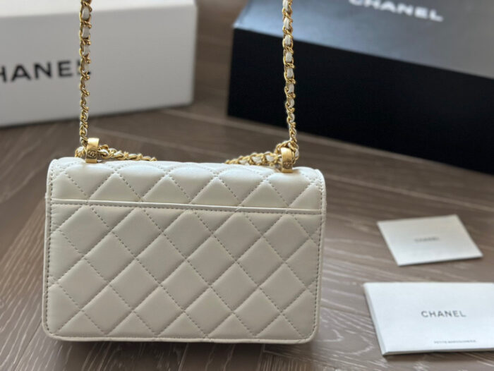 Chanel Double Ball Woc Diamond Quilting Double Chain Adjustable Crossbody Handbag - Image 6