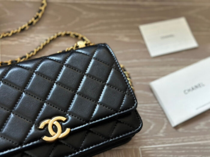 Chanel Double Ball Woc Diamond Quilting Double Chain Adjustable Crossbody Bag - Image 2