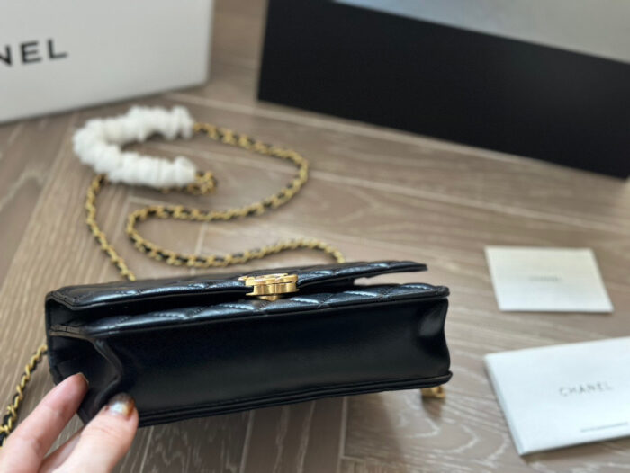 Chanel Double Ball Woc Diamond Quilting Double Chain Adjustable Crossbody Bag - Image 3
