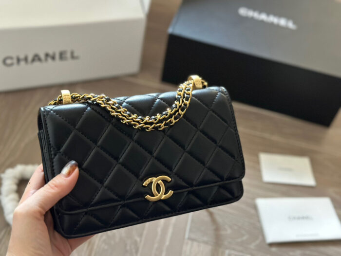 Chanel Double Ball Woc Diamond Quilting Double Chain Adjustable Crossbody Bag - Image 5