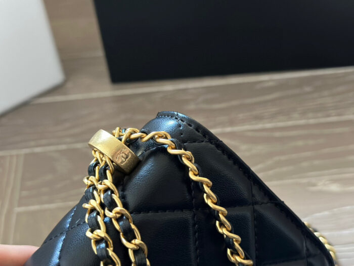 Chanel Double Ball Woc Diamond Quilting Double Chain Adjustable Crossbody Bag - Image 8