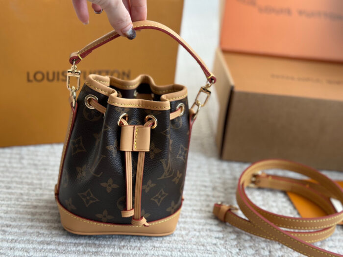 Louis Vuitton Nano Series Mini Bucket Bag Monogram With Colour-Changing Leather Handheld Limited Edition Packaging - Image 1