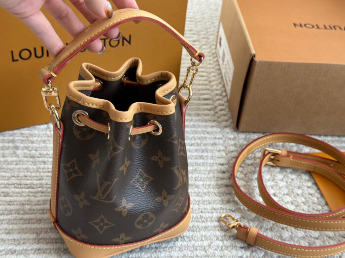 Louis Vuitton Nano Series Mini Bucket Bag Monogram With Colour-Changing Leather Handheld Limited Edition Packaging - Image 3