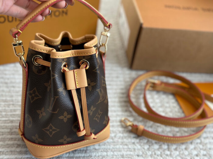 Louis Vuitton Nano Series Mini Bucket Bag Monogram With Colour-Changing Leather Handheld Limited Edition Packaging - Image 4