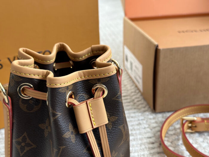 Louis Vuitton Nano Series Mini Bucket Bag Monogram With Colour-Changing Leather Handheld Limited Edition Packaging - Image 6