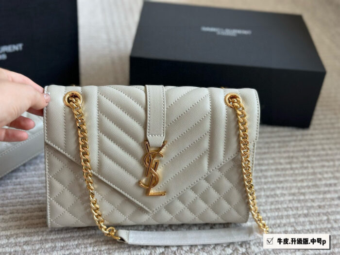 Yves Saint Laurent L Envelope Caviar Envelope Bag Cowhide Summer Classic - Image 7
