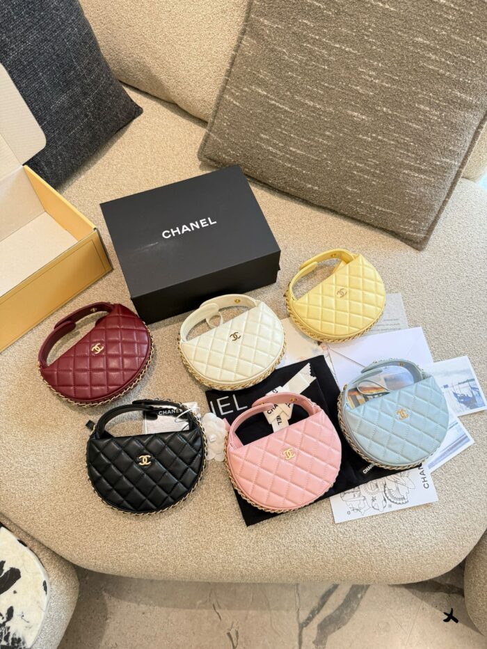 Chanel 23C Hoop Black Gold Handbag With Diy Chain Shoulder Strap - Image 9