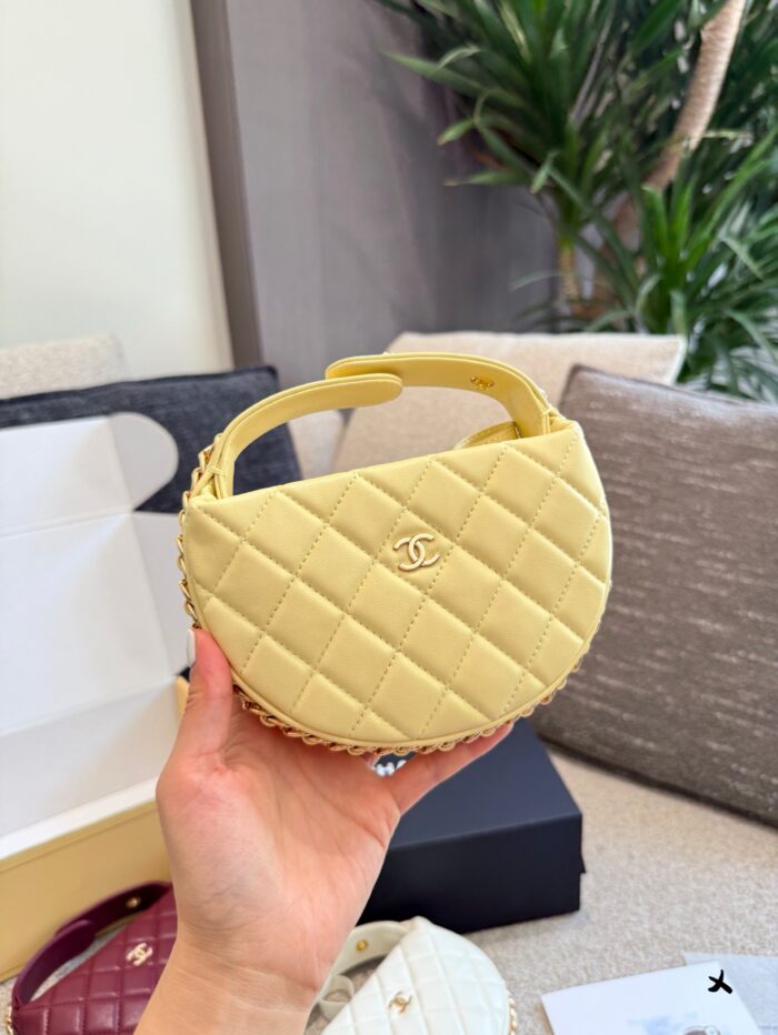 Chanel 23C Hoop Black Gold Handbag With Diy Chain Shoulder Strap - Image 11