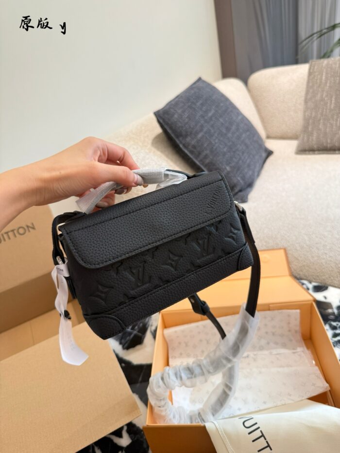 Louis Vuitton Steamer East West Classic Monogram Magnetic Clasp Taurillon Calfskin Embossed Mini Crossbody Tote Unisex Style - Image 2