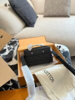 Louis Vuitton Steamer East West Classic Monogram Magnetic Clasp Taurillon Calfskin Embossed Mini Crossbody Tote Unisex Style - Image 7