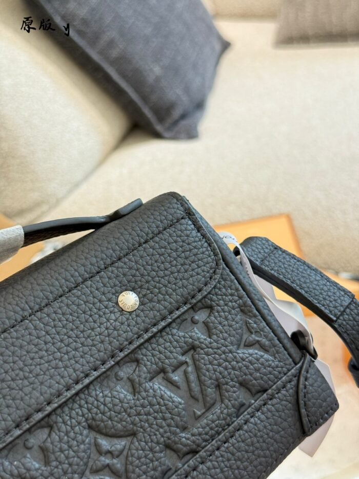 Louis Vuitton Steamer East West Classic Monogram Magnetic Clasp Taurillon Calfskin Embossed Mini Crossbody Tote Unisex Style - Image 8