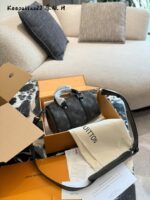 Louis Vuitton Keepall Xs Black Monogram Chip-Equipped Versatile Bag
