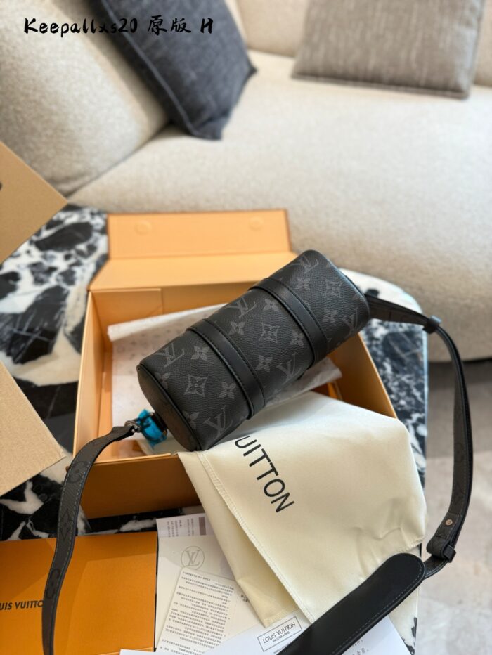 Louis Vuitton Keepall Xs Black Monogram Chip-Equipped Versatile Bag - Image 5