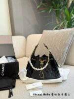 Chanel 25Ss 25Bag Medium Black Gold Grained Leather Bag With Added Mini Pocket And Leather Pad – Practical And Comfortable - Image 11