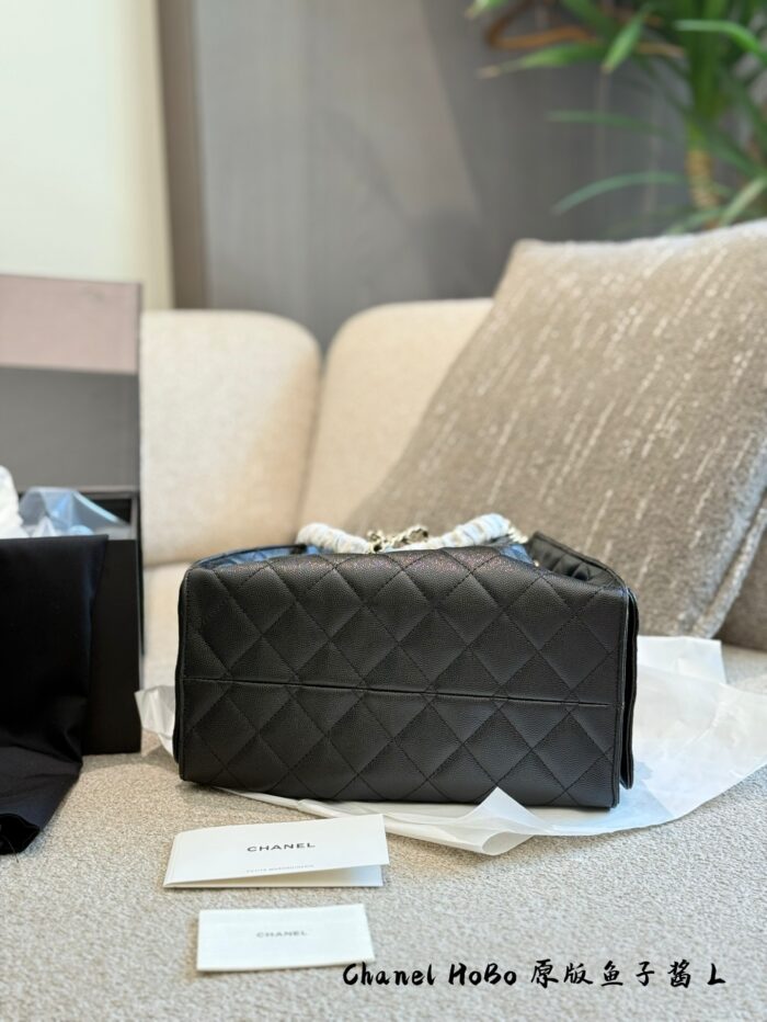 Chanel 25Ss 25Bag Medium Black Gold Grained Leather Bag With Added Mini Pocket And Leather Pad – Practical And Comfortable - Image 16