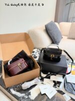 Yves Saint Laurent Gaby Mini Cosmetic Bag Cowhide Leather Quilted Adjustable Shoulder Strap Lightweight Yet Spacious