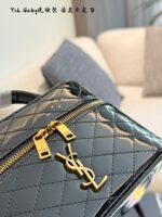 Yves Saint Laurent Gaby Mini Cosmetic Bag Cowhide Leather Quilted Adjustable Shoulder Strap Lightweight Yet Spacious - Image 3