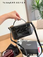 Yves Saint Laurent Gaby Mini Cosmetic Bag Cowhide Leather Quilted Adjustable Shoulder Strap Lightweight Yet Spacious - Image 5