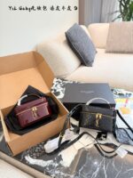 Yves Saint Laurent Gaby Mini Cosmetic Bag Cowhide Leather Quilted Adjustable Shoulder Strap Lightweight Yet Spacious - Image 6