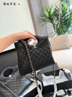 Chanel 31 Mini Bag - Black Gold Quilted Calfskin Chain Bag - Can Be Worn Over The Shoulder, Crossbody Or Carried By Hand - Image 4