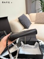 Chanel 31 Mini Bag - Black Gold Quilted Calfskin Chain Bag - Can Be Worn Over The Shoulder, Crossbody Or Carried By Hand - Image 6