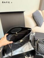 Chanel 31 Mini Bag - Black Gold Quilted Calfskin Chain Bag - Can Be Worn Over The Shoulder, Crossbody Or Carried By Hand - Image 8