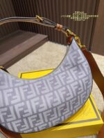 Fendi Graphy Denim Crescent Bag Half-Moon Silhouette, Compact Yet Spacious Carry By Hand, Crossbody Or Over The Shoulder - Image 6