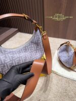 Fendi Graphy Denim Crescent Bag Half-Moon Silhouette, Compact Yet Spacious Carry By Hand, Crossbody Or Over The Shoulder - Image 7