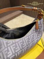Fendi Graphy Denim Crescent Bag Half-Moon Silhouette, Compact Yet Spacious Carry By Hand, Crossbody Or Over The Shoulder - Image 9