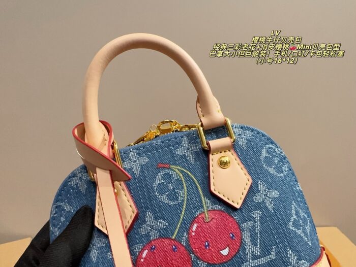Louis Vuitton Cherry Shell Bag Tri-Colour Monogram With Playful Cherries Mini Shell Silhouette Chain Shoulder Strap For Underarm Or Crossbody Carry Surprisingly Spacious - Image 9