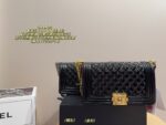 Chanel Le Boy Bag: Glossy Chain Handbag With Diamond Quilting, Vintage Metal Buckle And Distressed Chain