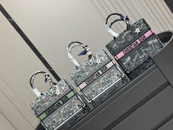 Dior Book Tote Original Jacquard Fabric Large Capacity Shopping Tote - Image 1