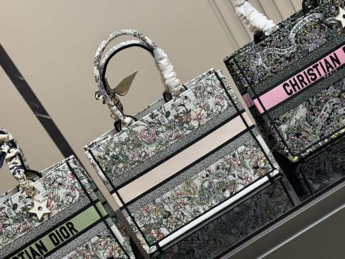 Dior Book Tote Original Jacquard Fabric Large Capacity Shopping Tote - Image 8