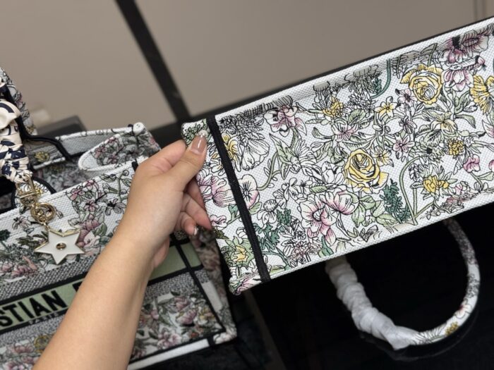 Dior Book Tote Original Jacquard Fabric Large Capacity Shopping Tote - Image 9