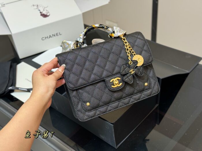 Chanel 25A Atelier Handcrafted Super Cute Backpack Lychee Leather Handle With Chain Strap Can Be Carried By Hand Or Worn Crossbody - Image 2