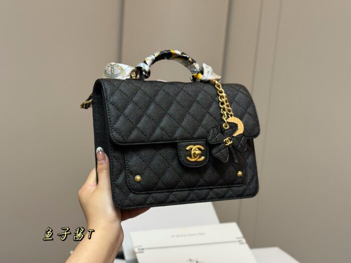 Chanel 25A Atelier Handcrafted Super Cute Backpack Lychee Leather Handle With Chain Strap Can Be Carried By Hand Or Worn Crossbody - Image 9