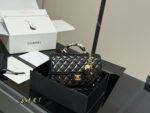 Chanel 25A Atelier Handcrafted Backpack Lychee Leather With Chain Handles Carry By Hand Or Shoulder