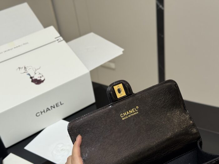 Chanel 25A Atelier Handcrafted Backpack Lychee Leather With Chain Handles Carry By Hand Or Shoulder - Image 5