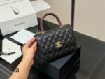 Chanel Coco Handle Handbag Grained Calf Leather Original Gold Hardware - Image 10