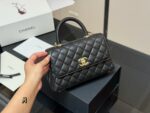 Chanel Coco Handle Handbag Grained Calf Leather Original Gold Hardware - Image 11